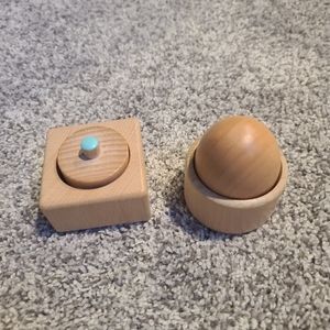 Lovevery Montessori egg cup and Pincers puzzle